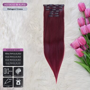 Mahagoni │Ravna │60cm │Ekstenzije na klipse
