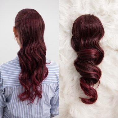 Mahagoni │Opuštena kovrča │50cm │Rep na mrežicu