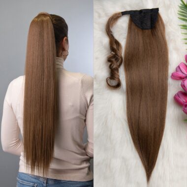 Svijetlo Smeđa │ Ravna │ 75cm │ Rep na čičak trakicu