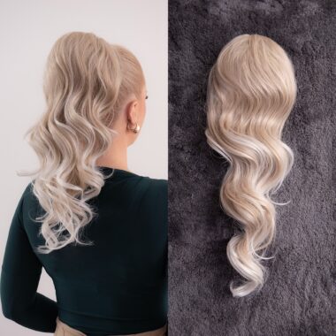 Platinum Plava Ombre │Opuštena kovrča │50cm │Rep na mrežicu