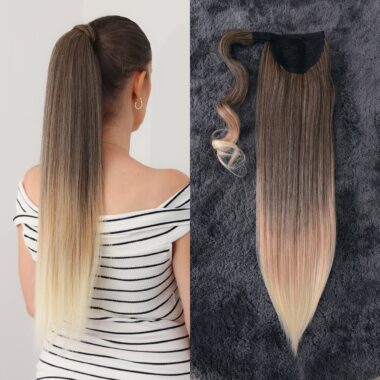 Smeđe Plava Ombre │Ravna │75cm │Rep na čičak trakicu