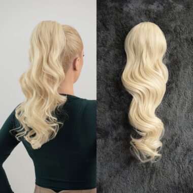 Svijetlo plava │ Opuštena kovrča │ 50cm │ Rep na mrežicu