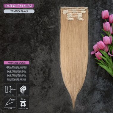 Tamno plava │ Ravna │ Ekstenzije na klipse