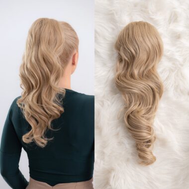 Tamno plava │ Opuštena kovrča │ 50cm │ Rep na mrežicu