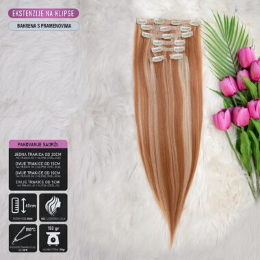 Bakrena s pramenovima │Ravna│ Ekstenzije na klipse