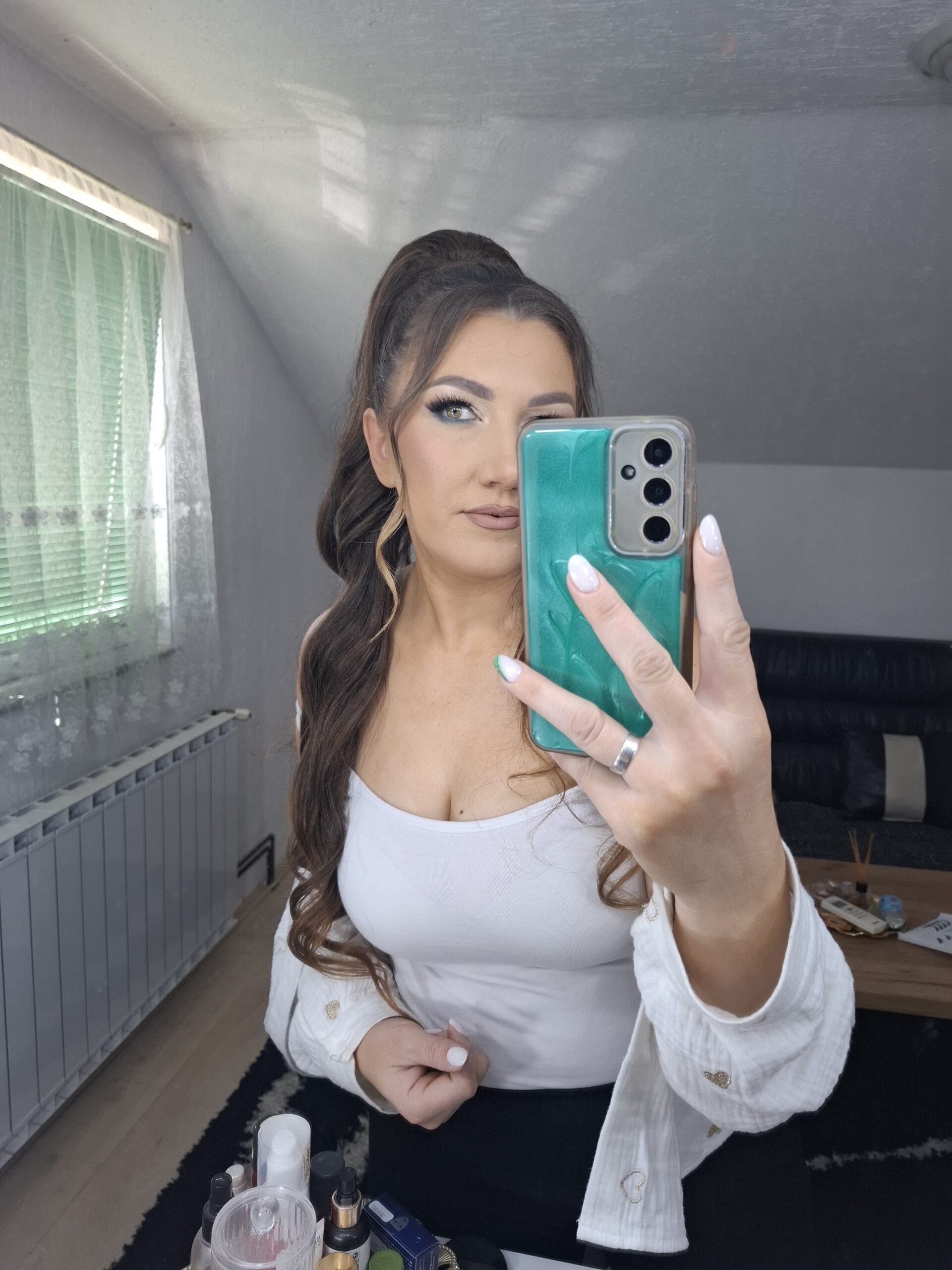 Smeđa Ombre │Opuštena Kovrča │80cm │Rep na mrežicu photo review