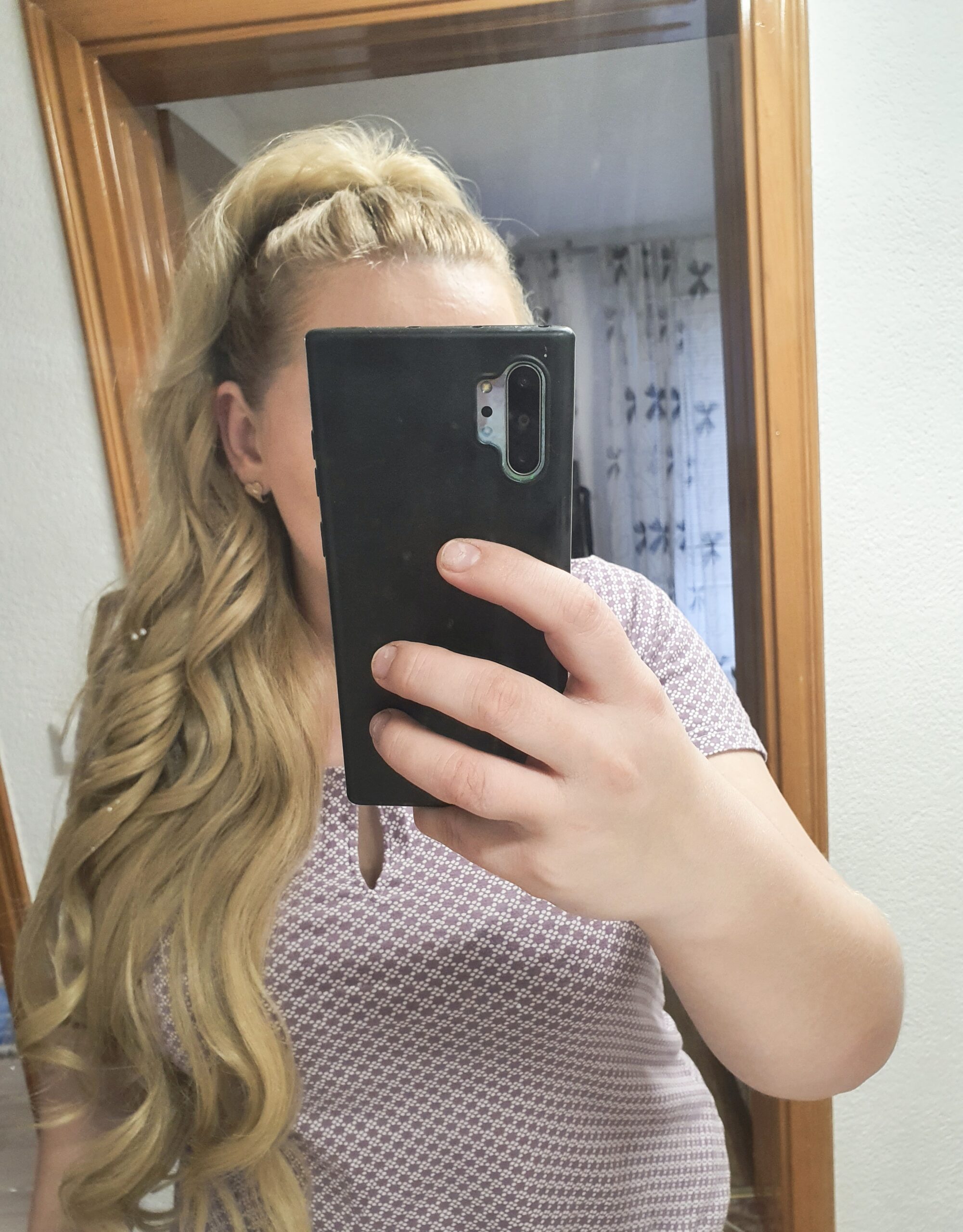 Tamno Plava │ Opuštena kovrča │ 80cm │ Rep na mrežicu photo review