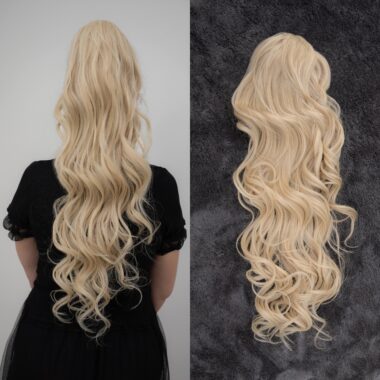 Šampanjac / Srednje Plava │Opuštena kovrča │80cm │Rep na mrežicu