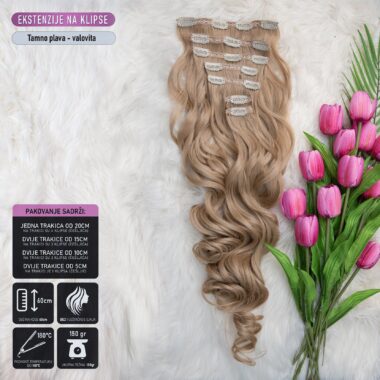 Tamno Plave │ Valovite │ 60cm │ Ekstenzije na klipse