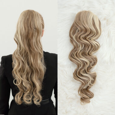 Svijetlo Smeđa s pramenovima │ Opuštena k.  │ 80cm │ Rep na mrežicu