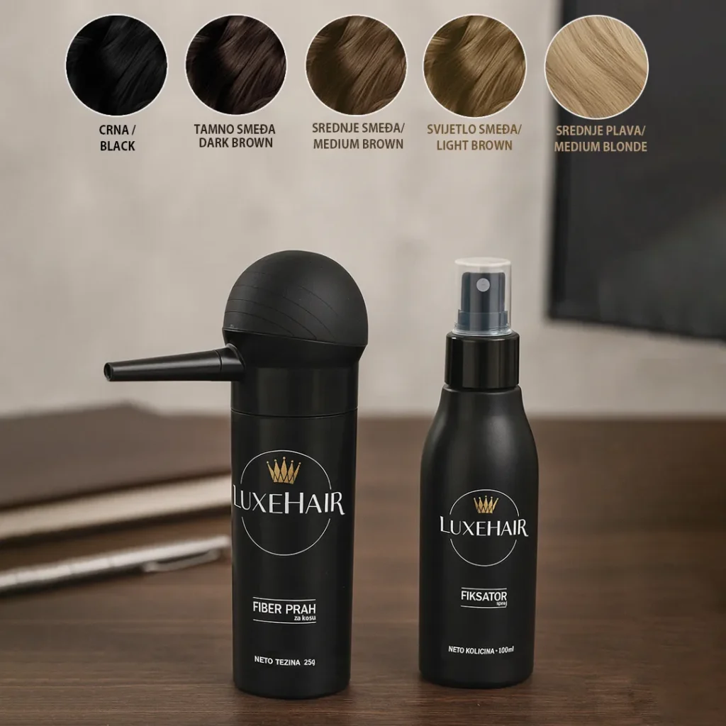 LuxeHair Fiber Hair Filler i fiksator u spreju