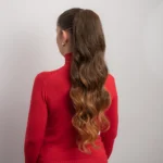 Smeđe bakreni ombre│Opuštena k. │80cm │Rep na mrežicu