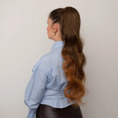 Smeđe bakreni ombre│Opuštena k. │80cm │Rep na mrežicu